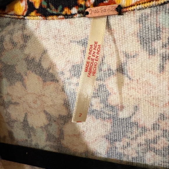 Free People Floral Marvelous Mia Long Sleeve Dress - Yellow and Black - Picture 4 of 7